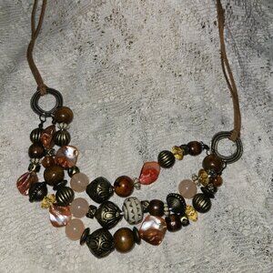 3 layer beaded necklace